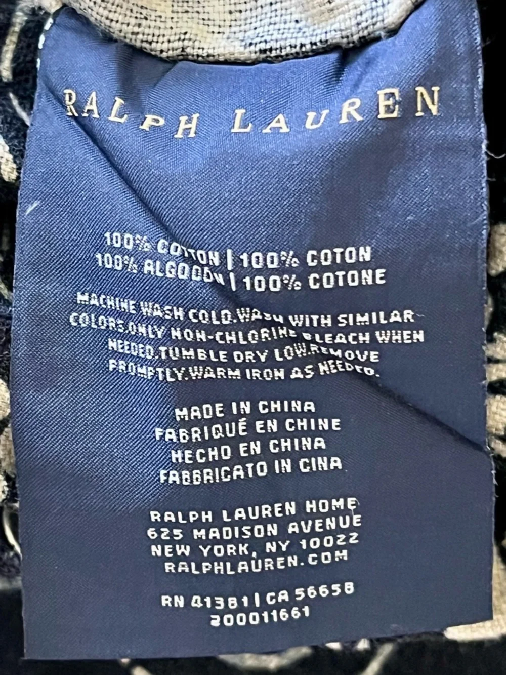100% Cotton Ralph Lauren Duvet Cover Full/Double Size 80/100 Inches